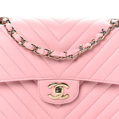 Chanel Caviar Chevron Quilted Small Double Flap Pink 8 of 11