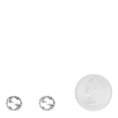 Gucci Sterling Silver Textured Interlocking G Stud Earrings 2 of 6