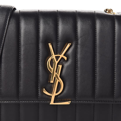 Saint Laurent Lambskin Matelasse Monogram Vicky Chain Wallet Black 8 of 10