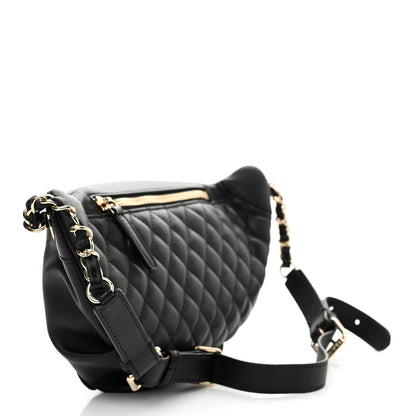 Chanel Lambskin Quilted Waist Bag Fanny Pack Black 3 of 11
