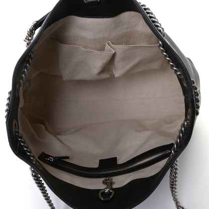 Gucci Pebbled Calfskin Studded Medium Soho Chain Shoulder Bag Black 5 of 5