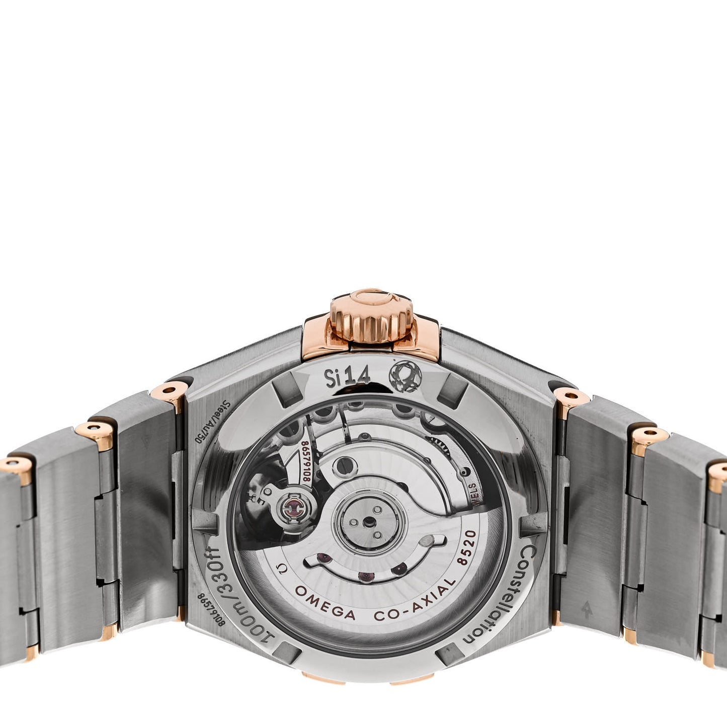 Stainless Steel 18K Red Gold Diamond Mother of Pearl 27mm Constellation Automatic Watch 123.20.27.20.55.001