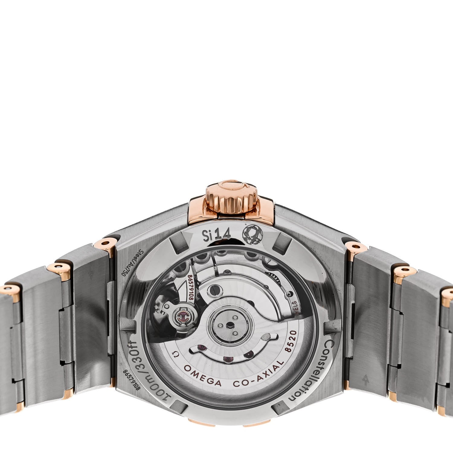 Omega Stainless Steel 18K Red Gold Diamond Mother of Pearl 27mm Constellation Automatic Watch 123.20.27.20.55.001 4 of 5