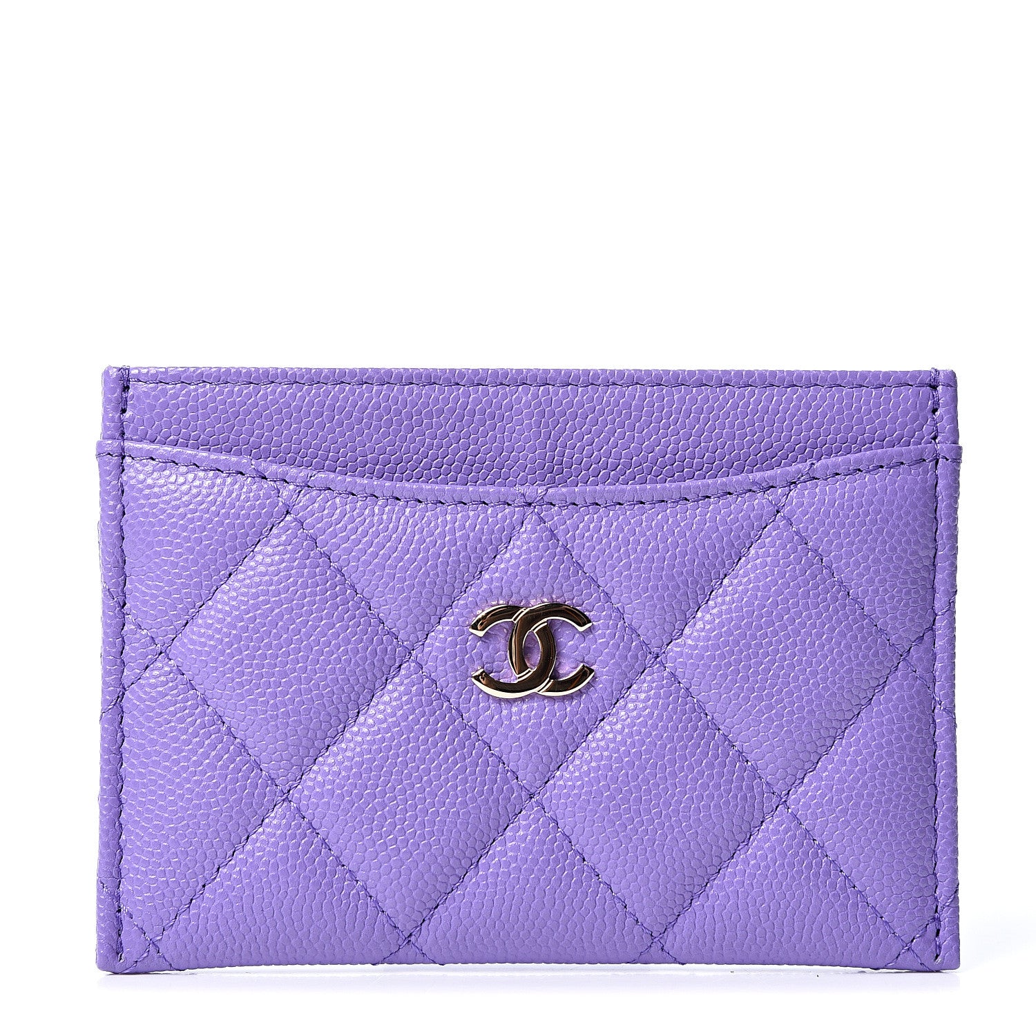 Chanel Caviar Quilted Card Holder Purple 1 of 9