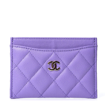 Chanel Caviar Quilted Card Holder Purple 1 of 9