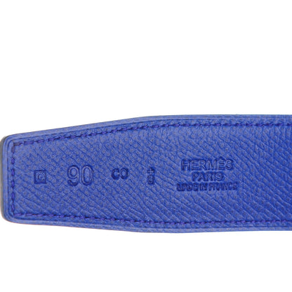 Hermes Epsom Swift 32mm Belt Strap 90 Bleu Electrique Prune 2 of 4