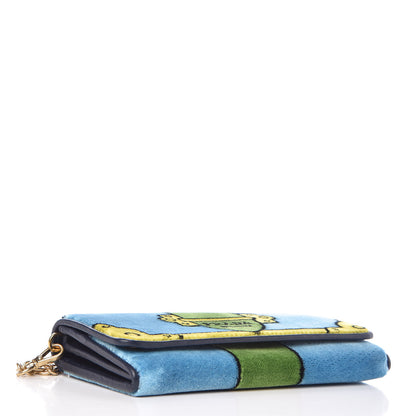 Prada Velvet Cahir Chain Wallet Azzurro 4 of 9