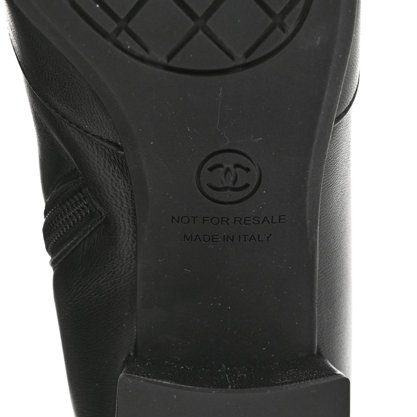 Stretch Lambskin Cap Toe CC Short Boots 38 Black