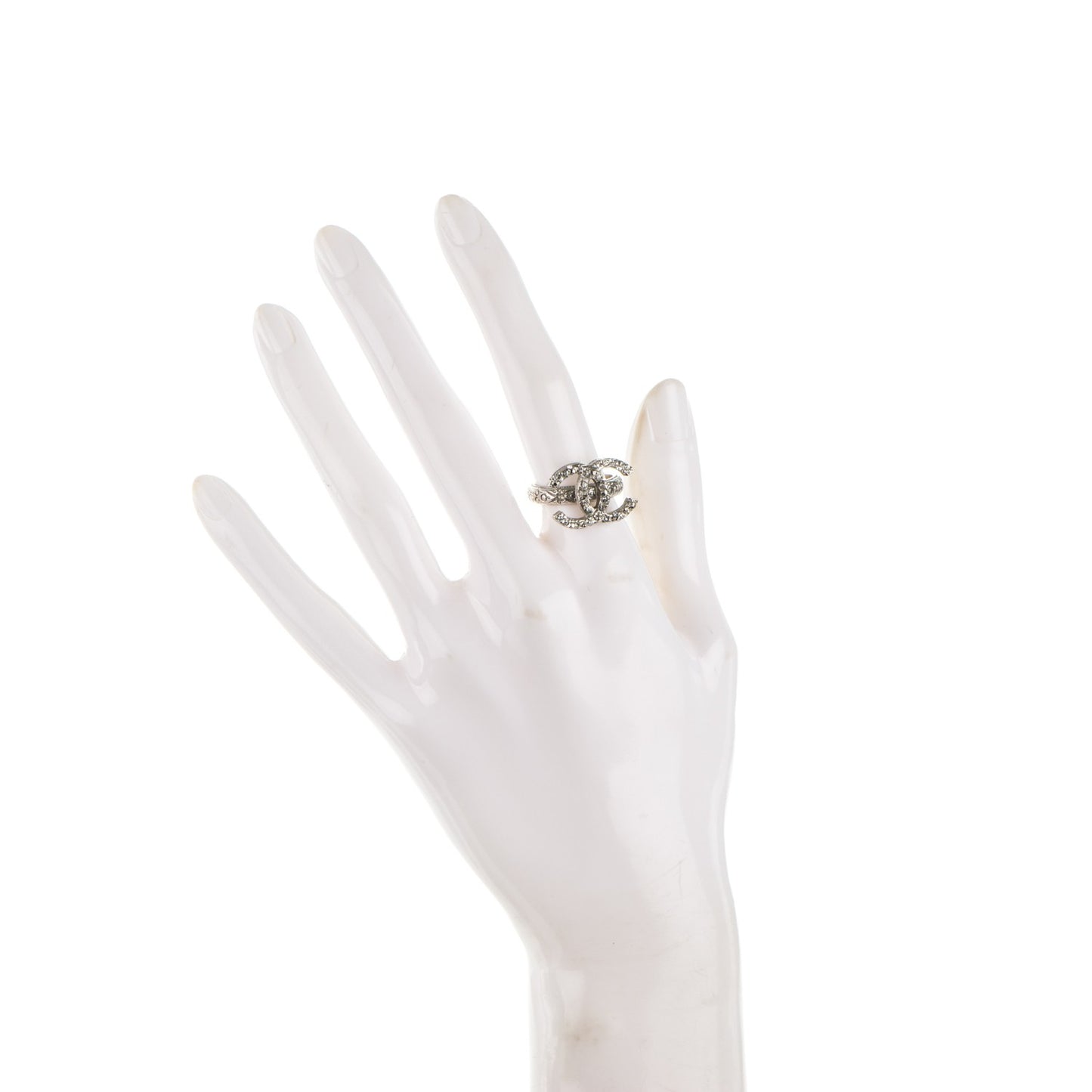 Crystal CC Ring 52 6.5 Silver