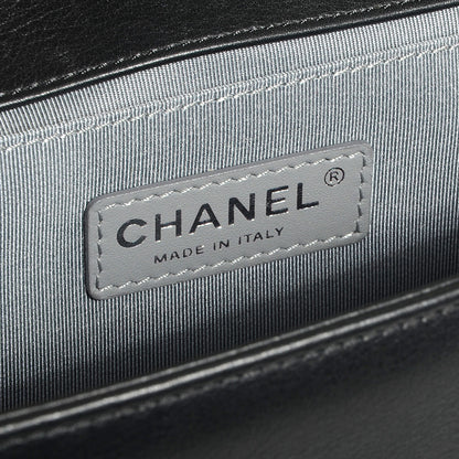 Chanel Calfskin Chevron Medium Boy Flap Black 7 of 8