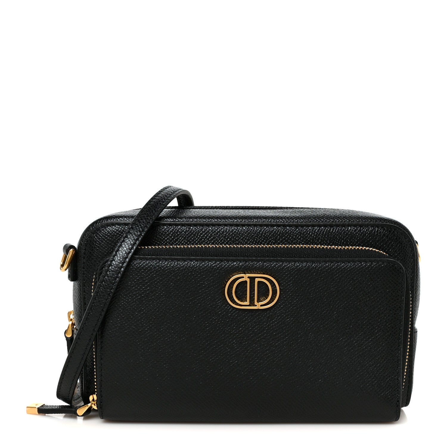 Christian Dior Grained Calfskin Caro Double Pouch Black 1 of 10