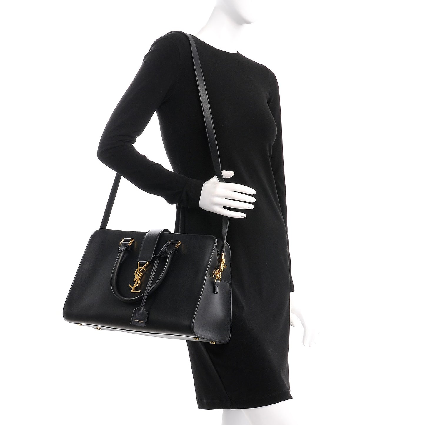 Smooth Calfskin Medium Monogram Cabas Black
