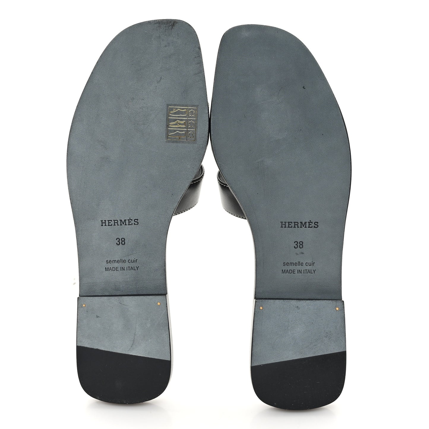 Box Calfskin Oran Sandals 38 Black