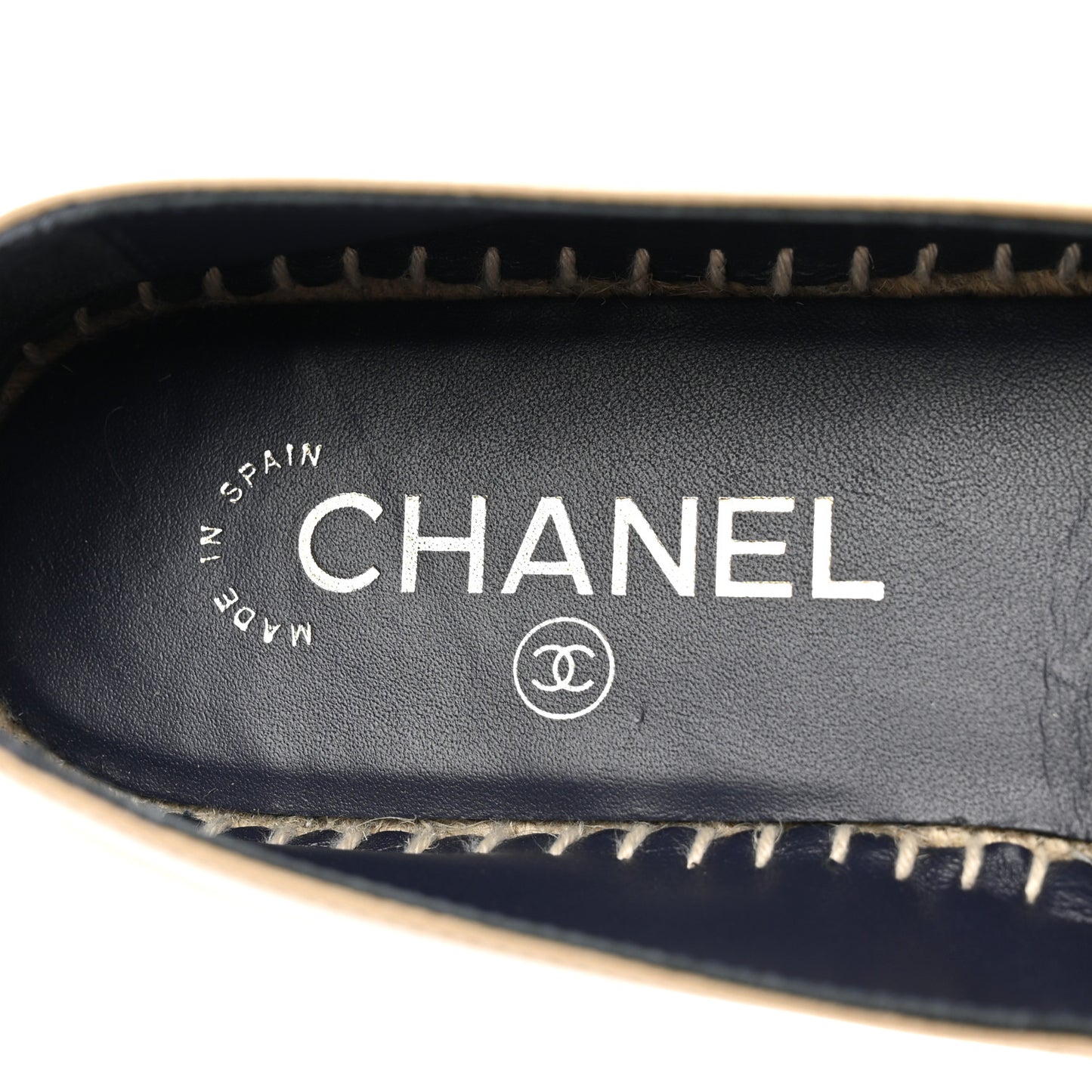Lambskin CC Espadrilles 37 Beige Black