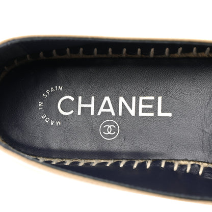 Chanel Lambskin CC Espadrilles 37 Beige Black 7 of 9