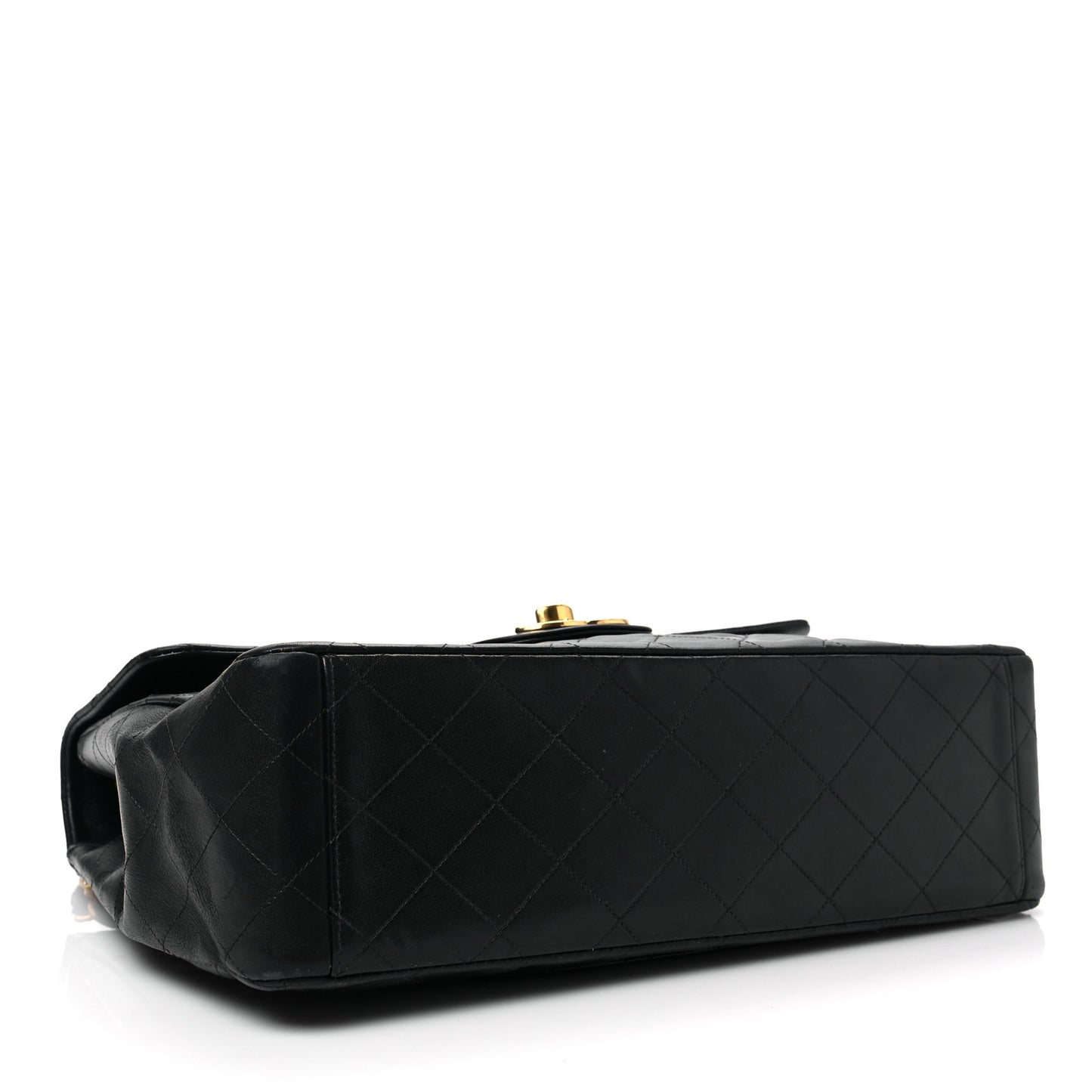Lambskin Quilted XL Jumbo Single Flap Black