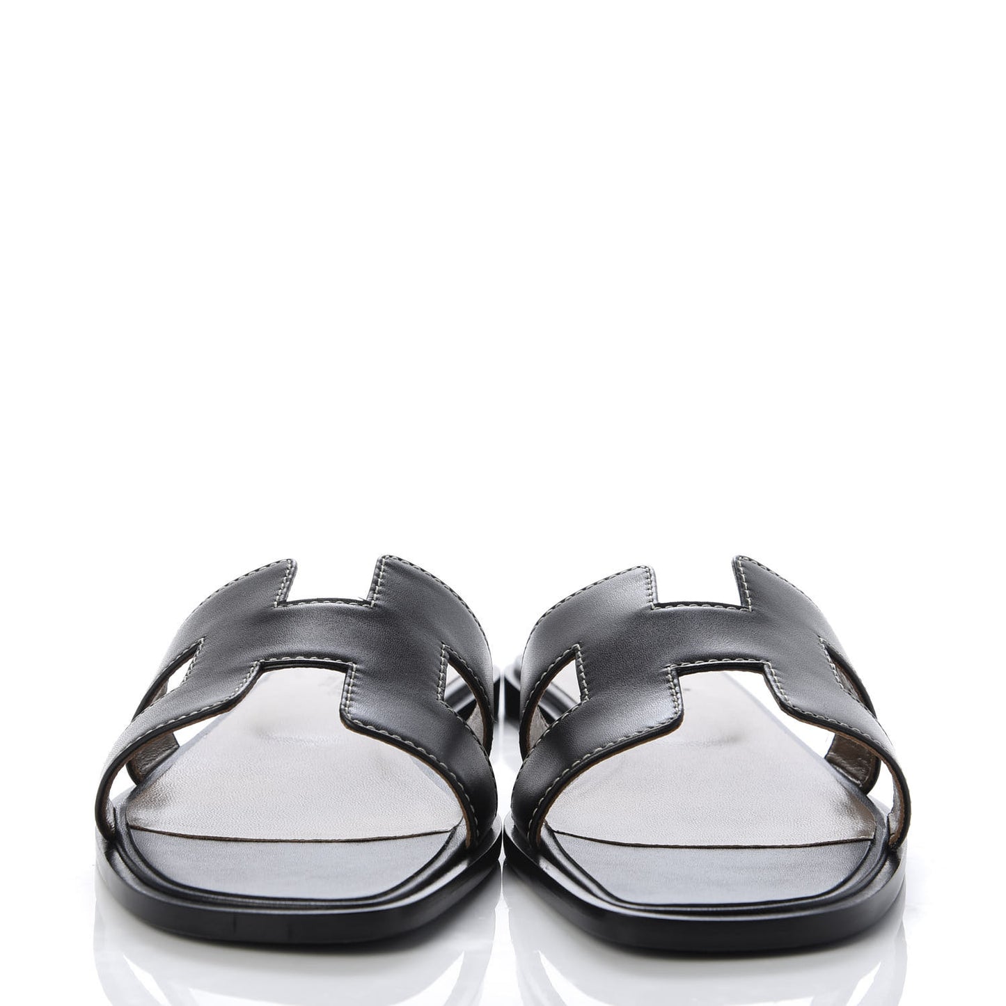 Box Calfskin Oran Sandals 38 Black