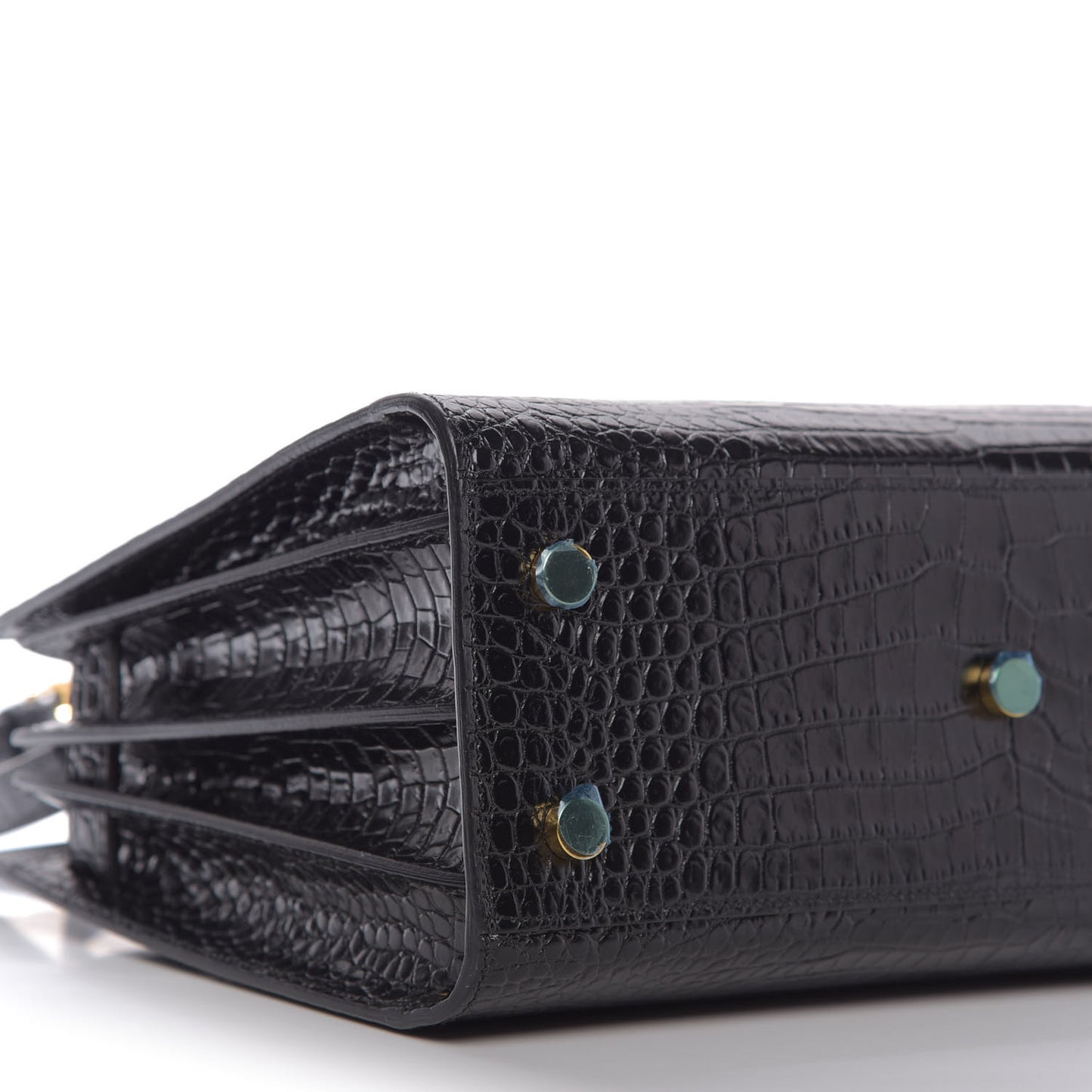 Calfskin Crocodile Embossed Baby Sac De Jour Black