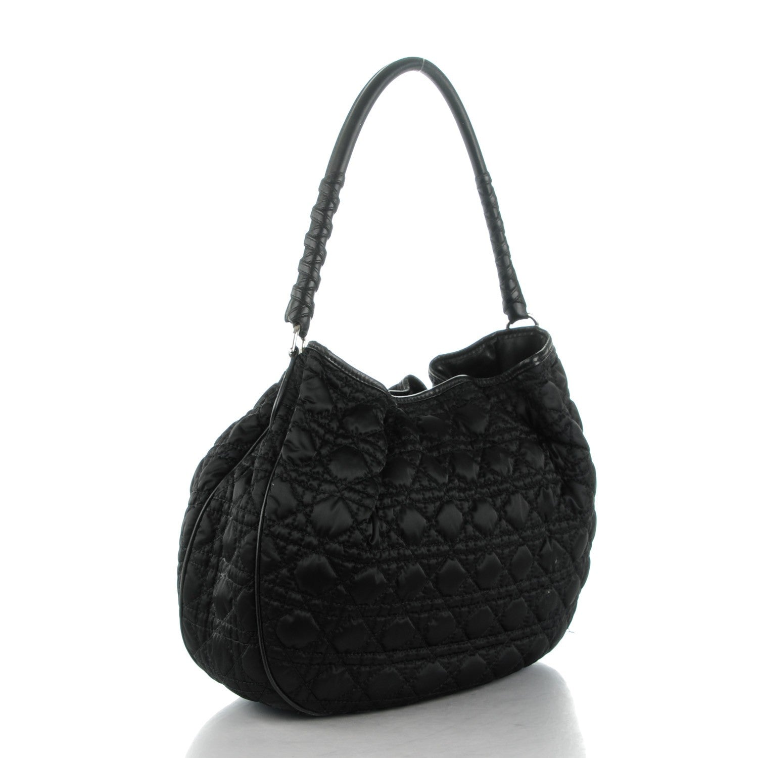 Christian Dior Satin Cannage Charming Hobo Black 3 of 8