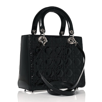 Christian Dior Patent Cannage Medium Lady Dior Black 3 of 13