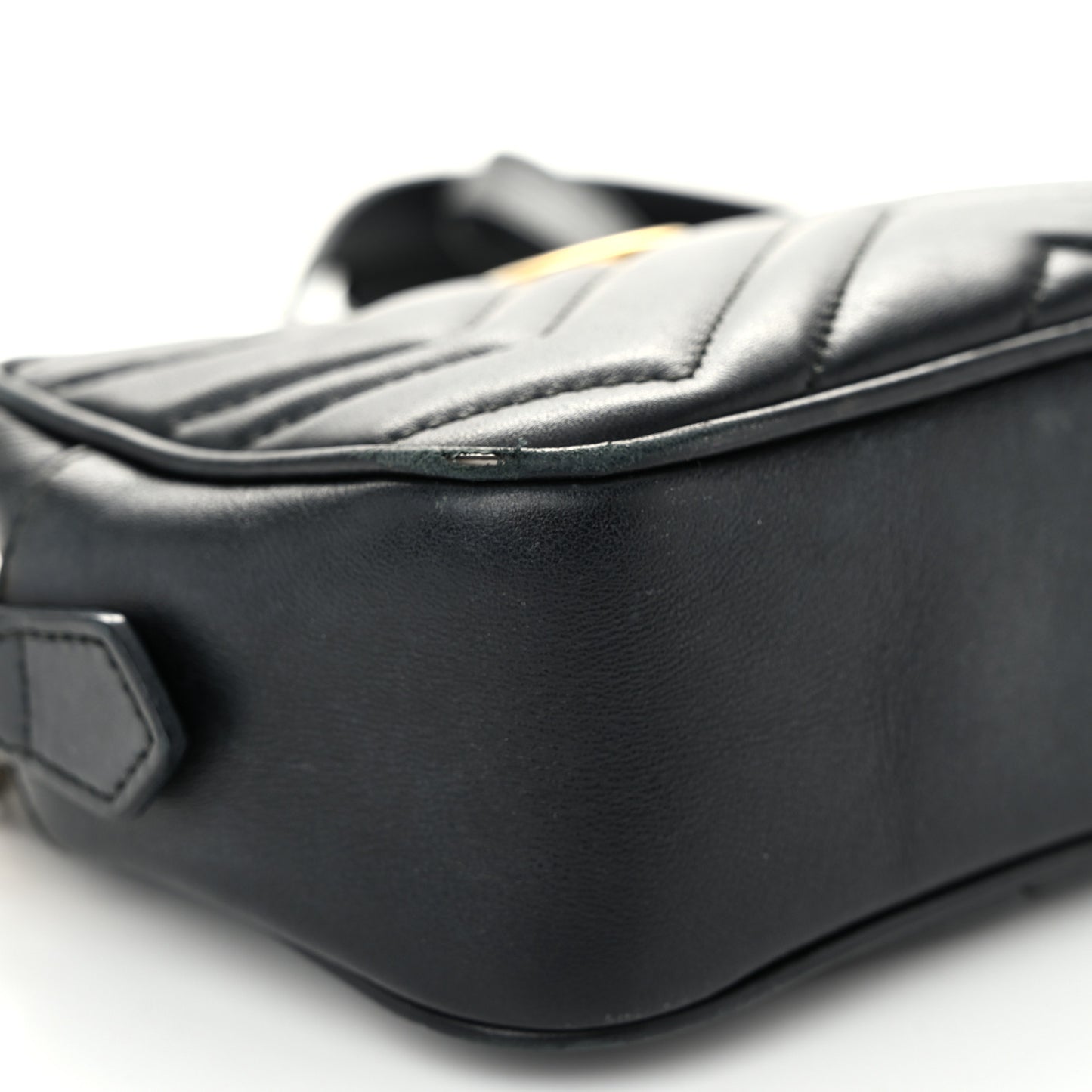 Calfskin Matelasse Mini GG Marmont Chain Shoulder Bag Black
