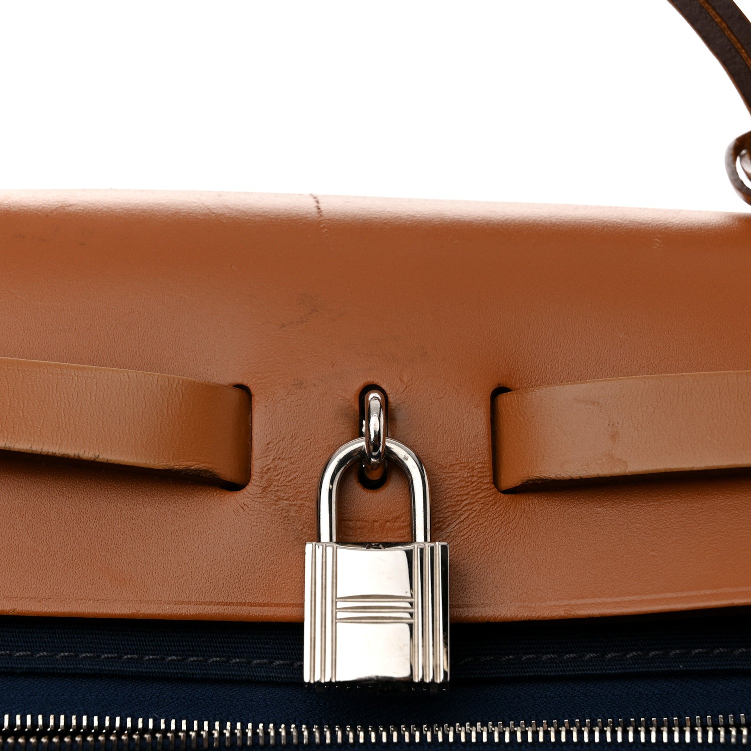 Hermes Vache Hunter Toile Herbag Zip 31 PM Bleu De Malte Natural 12 of 18