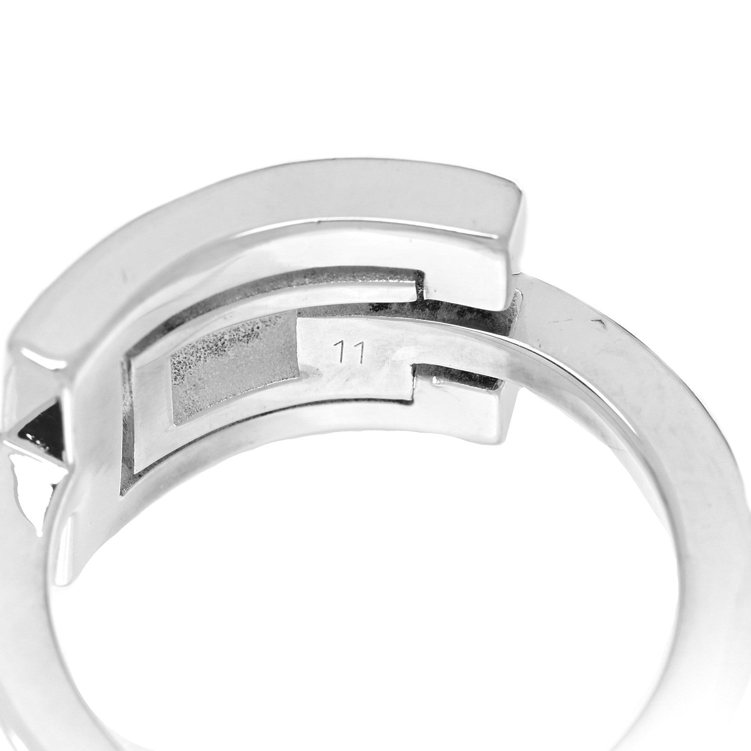 Gucci Sterling Silver G Cutout Band Ring 51 5.75 6 of 6