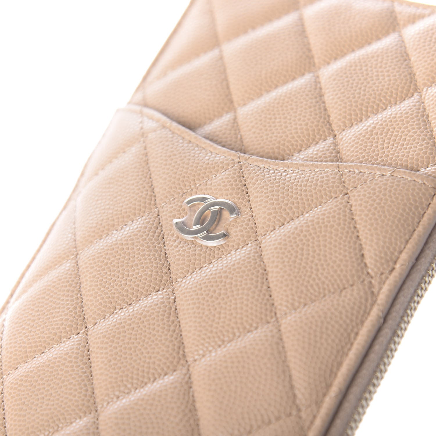 Chanel Caviar Quilted Classic Flat Wallet Pouch Beige 10 of 11