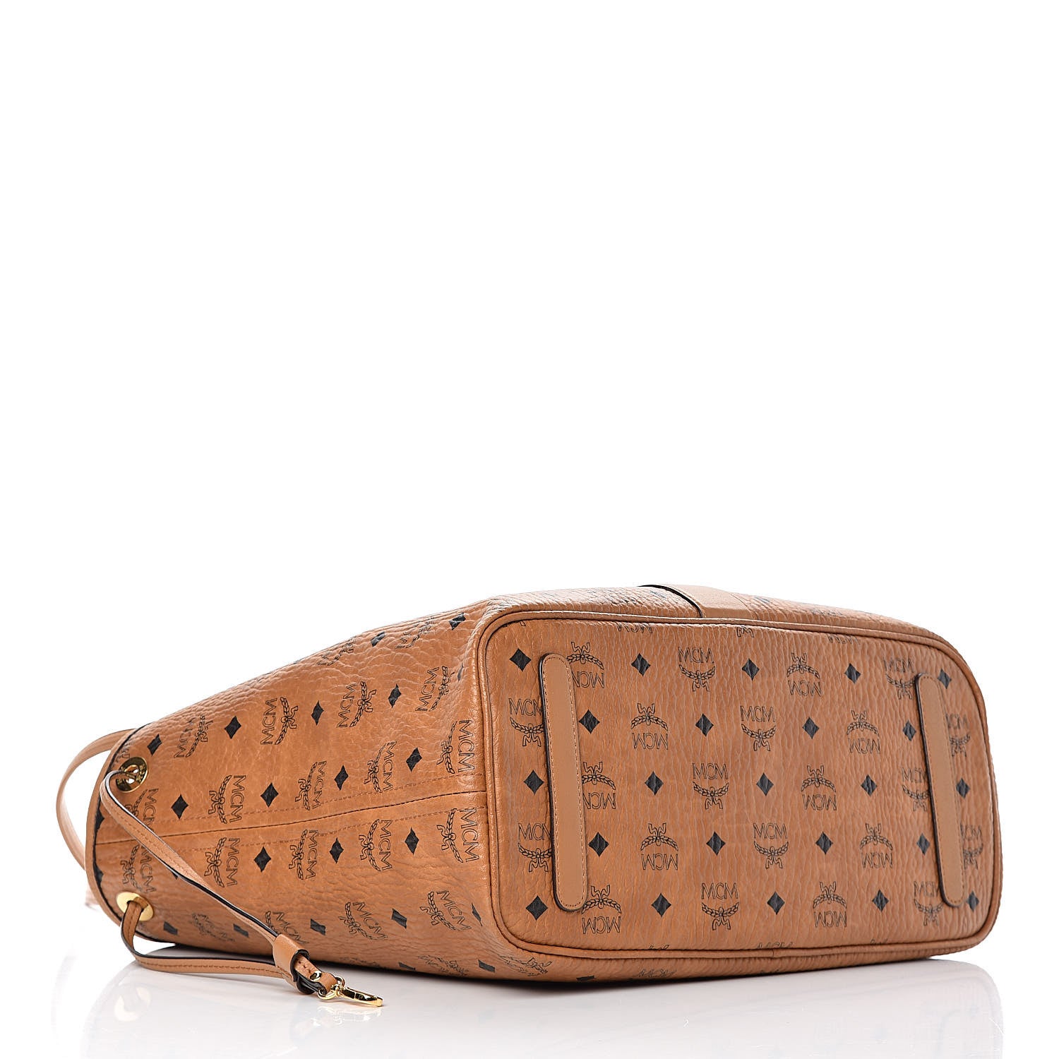 MCM Visetos Medium Liz Reversible Shopper Tote Cognac 8 of 16