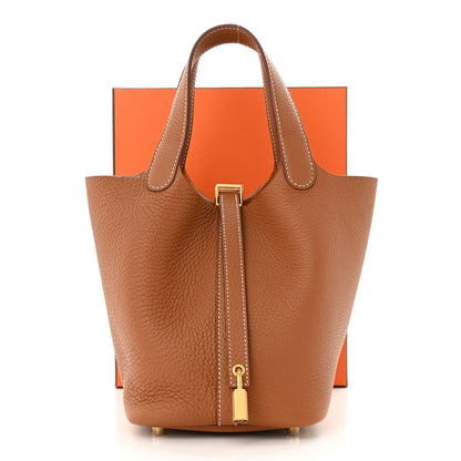 Hermes Taurillon Clemence Picotin Lock 18 PM Gold 11 of 11