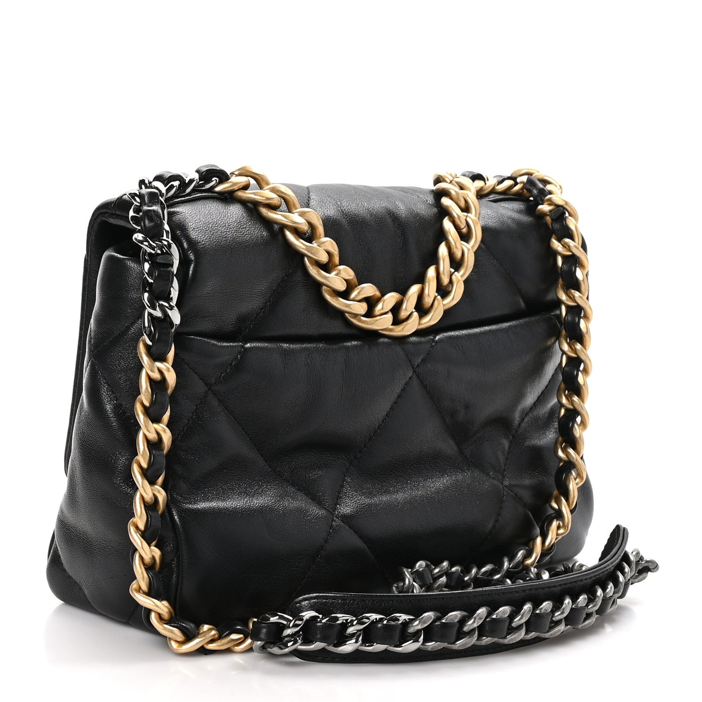 Goatskin Quilted Medium Chanel 19 Flap Black