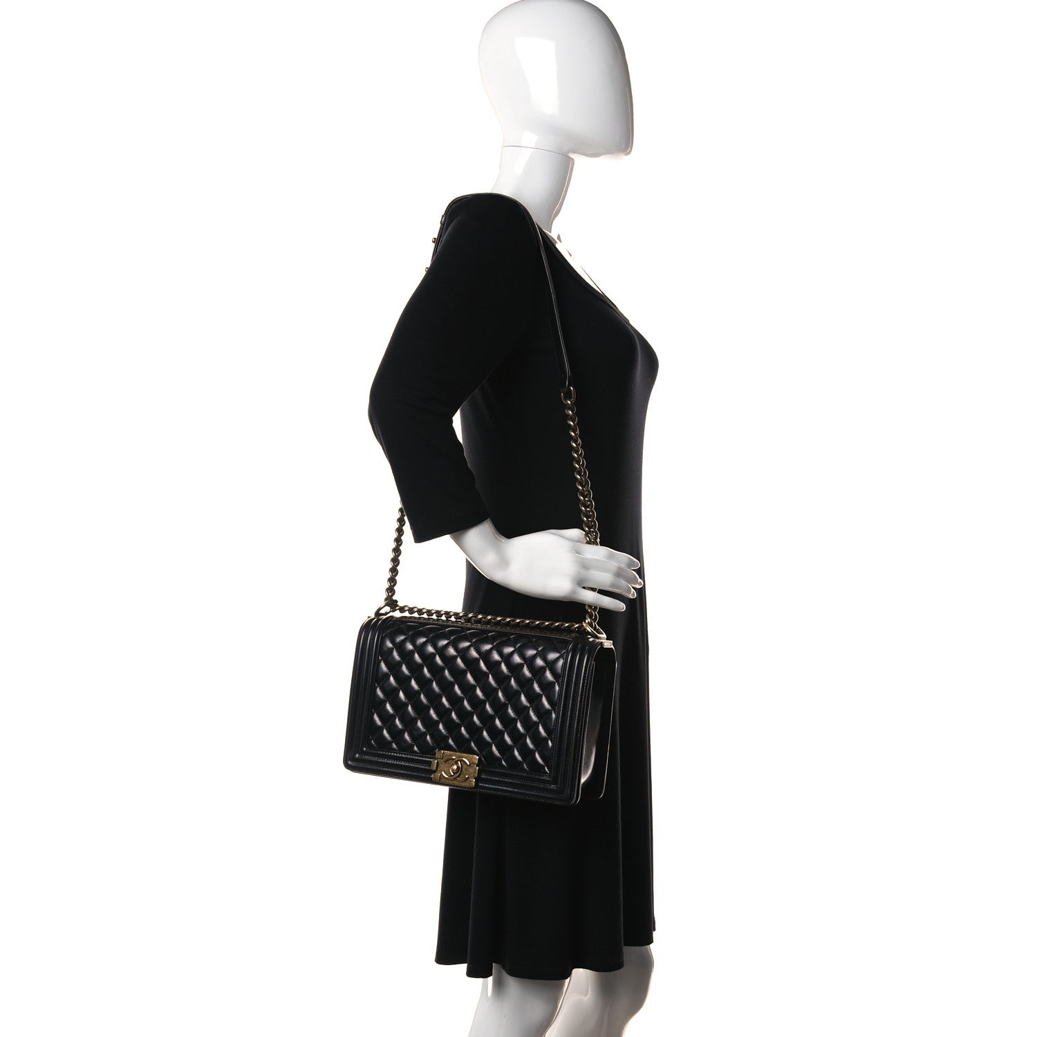 Chanel Hot Stamping Calfskin Tale Of Salzburg New Medium Boy Flap Black 3 of 19
