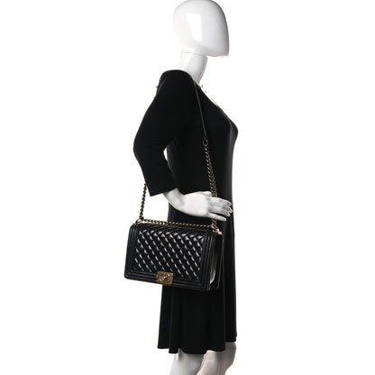 Chanel Hot Stamping Calfskin Tale Of Salzburg New Medium Boy Flap Black 3 of 19