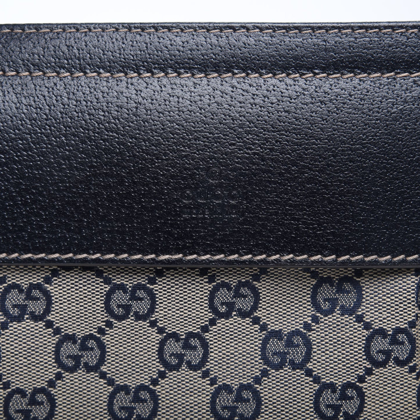 GG Monogram Web Double Pocket Belt Bag Navy