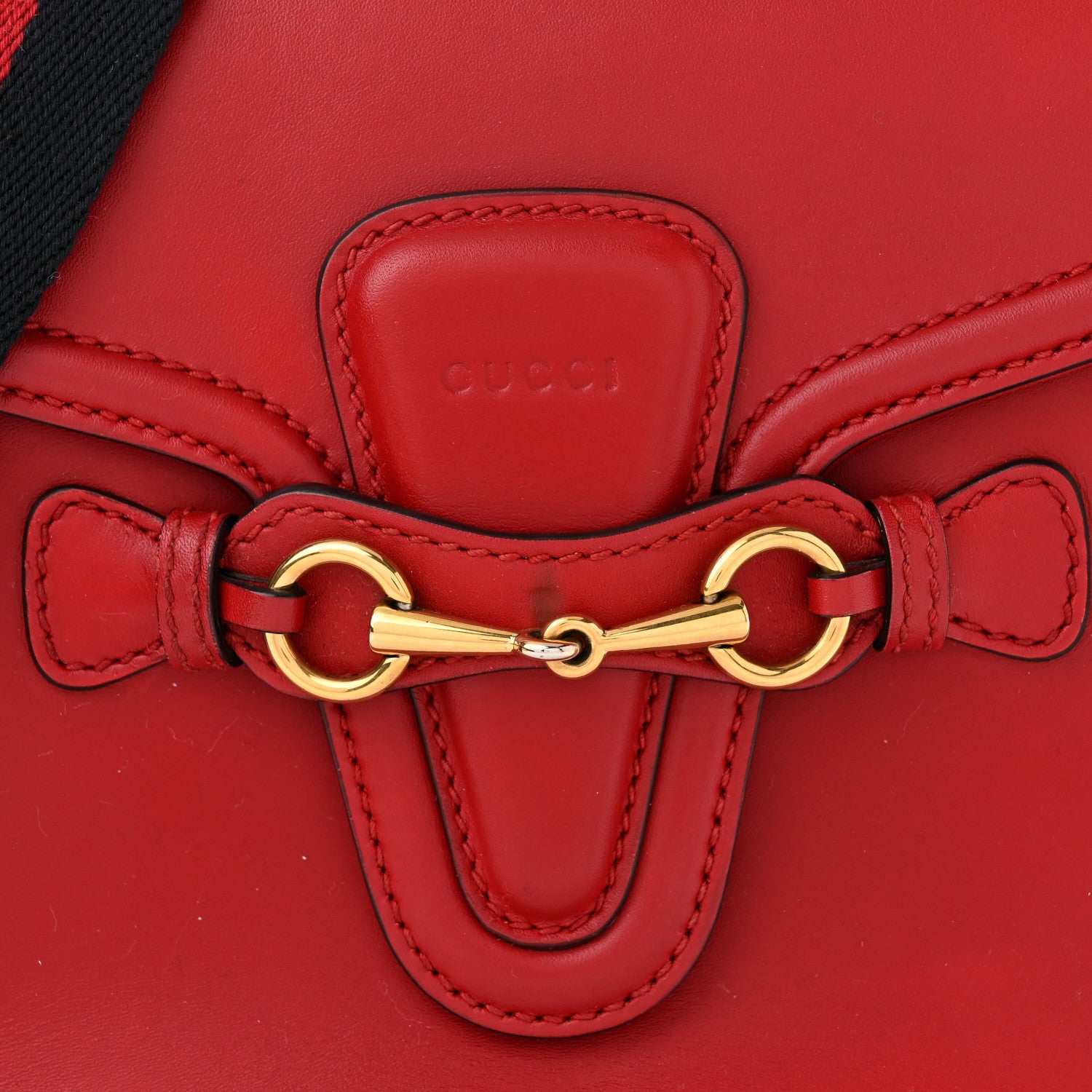 Gucci Ruinart Calfskin Medium Lady Web Shoulder Bag Hibiscus Red 8 of 10