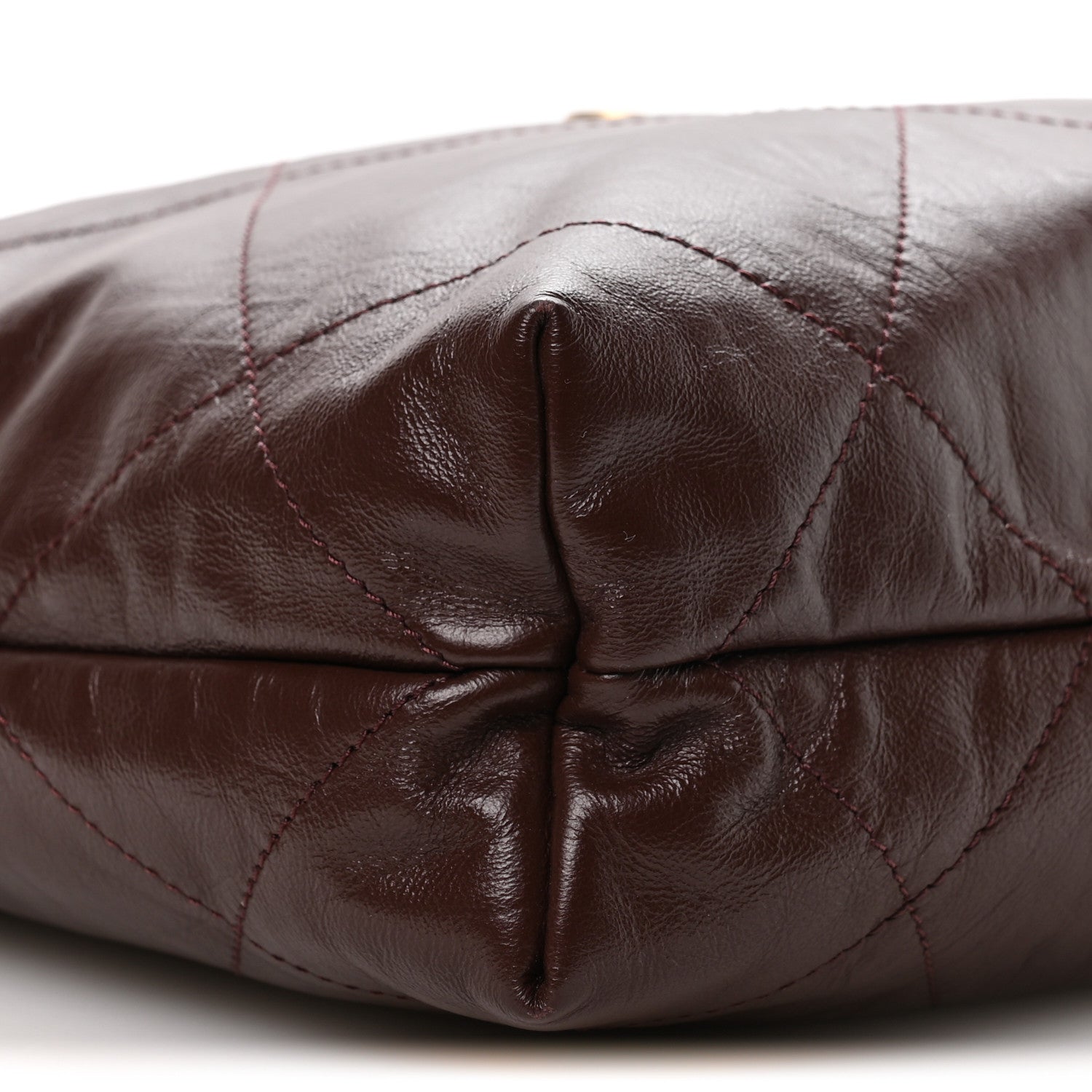 Chanel Shiny Calfskin Quilted Small Chanel 22 Dark Brown 10 of 11