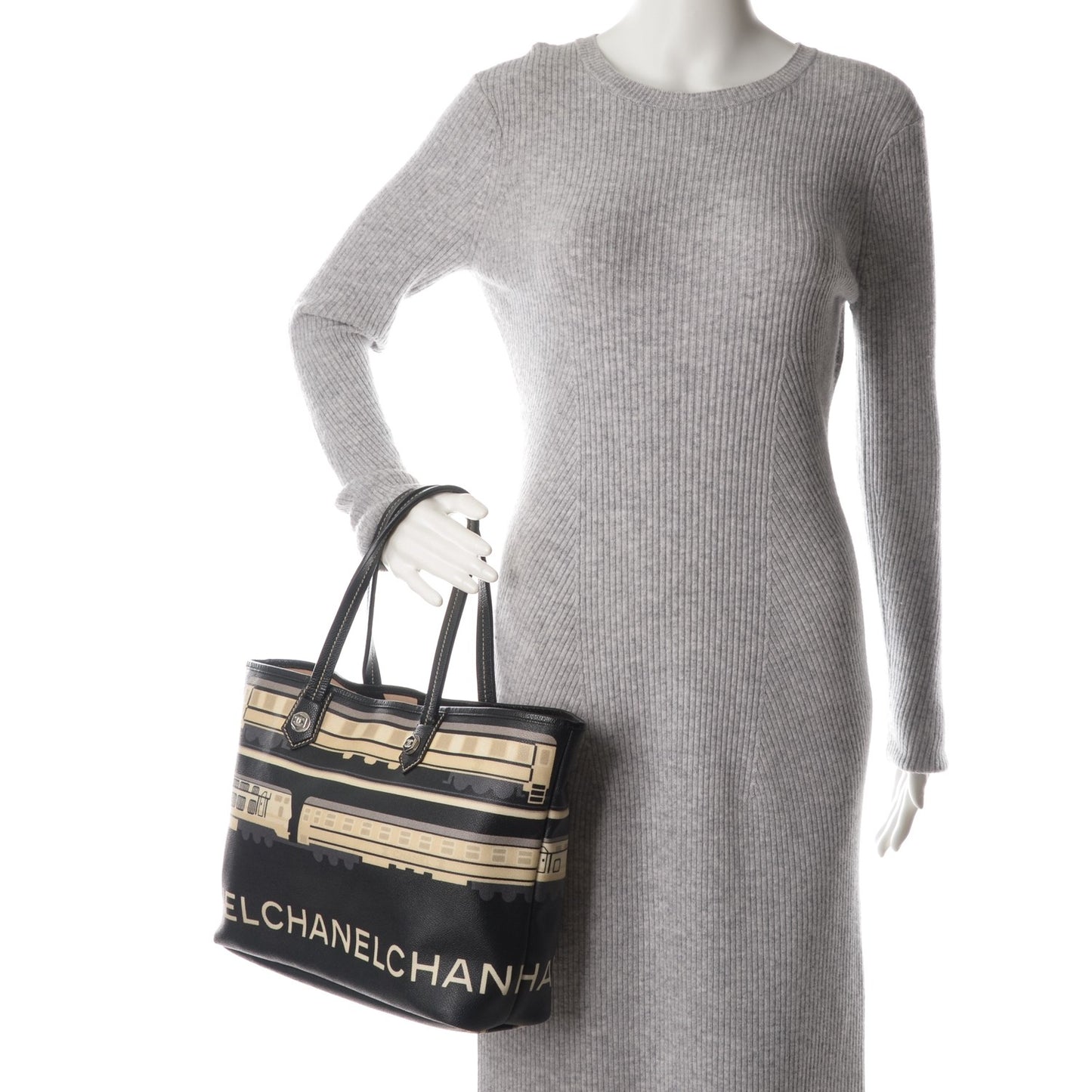 Coated Canvas Le Train Tote Black