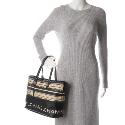 Chanel Coated Canvas Le Train Tote Black 2 of 7