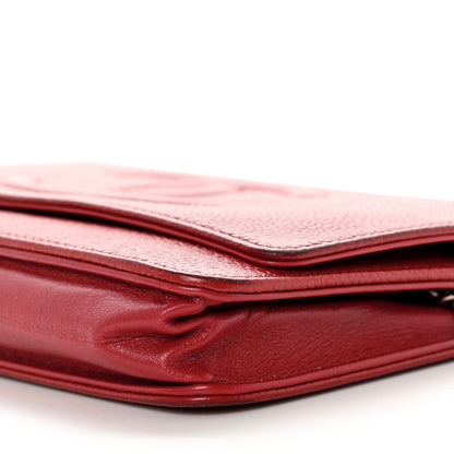 Chanel Caviar Timeless CC Wallet on Chain WOC Red 10 of 11
