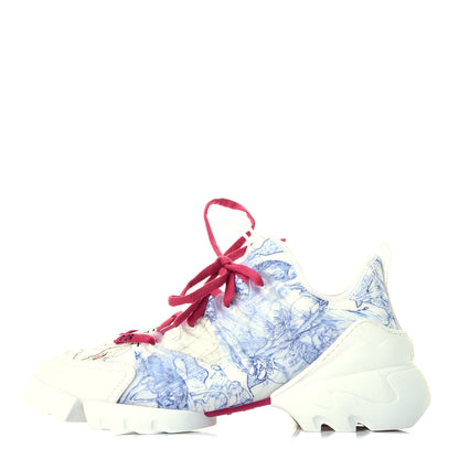 Christian Dior Technical Fabric Dior Around the World Print Womens D-Connect Sneakers 40 Blue Multicolor 1 of 9