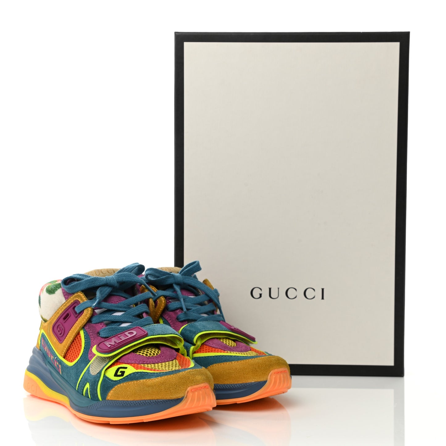 Suede Mesh Printed Womens Ultrapace Sneakers 35 Crop Zaffiro Neon Yellow