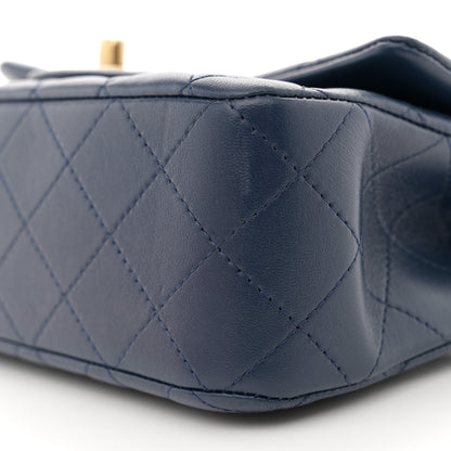 Chanel Lambskin Quilted Mini Metal Top Handle Rectangular Flap Blue 10 of 12