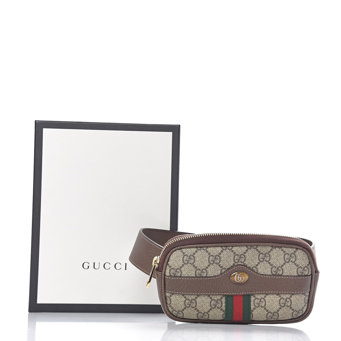 GG Supreme Monogram Ophidia Belted iPhone Case 95 38 Dark Brown