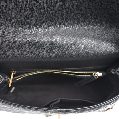 Chanel Caviar Lizard Embossed Quilted Small Coco Handle Flap Black 2 of 11