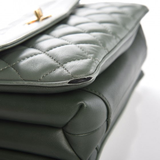 Chanel Lambskin Quilted Coco Vintage Flap Green 9 of 13