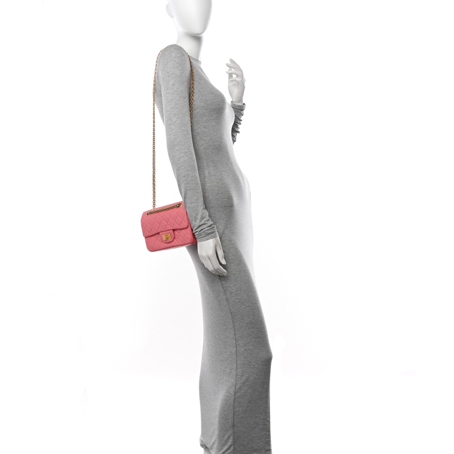 Chanel Aged Calfskin Quilted 2.55 Reissue Mini Flap Pink 2 of 11