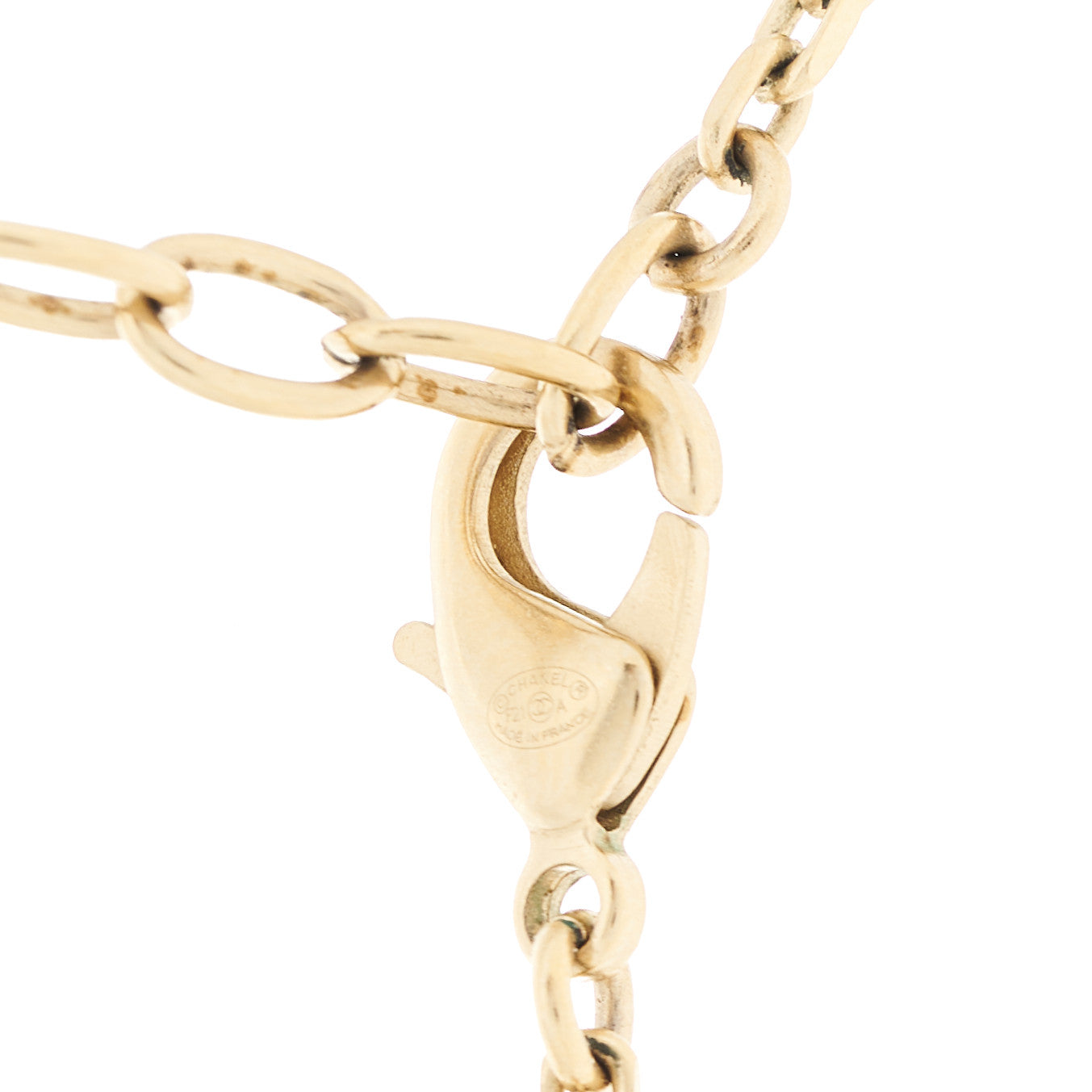 Chanel Crystal CC Medallion Necklace Gold 5 of 6