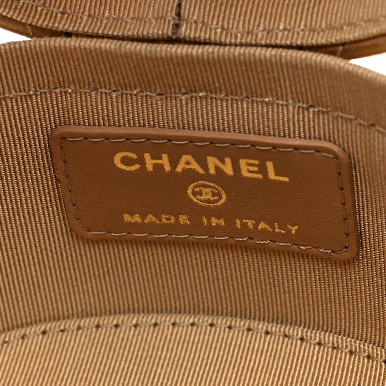 Chanel Metallic Lambskin Quilted Round Mini Vanity Case With Chain Gold 6 of 11