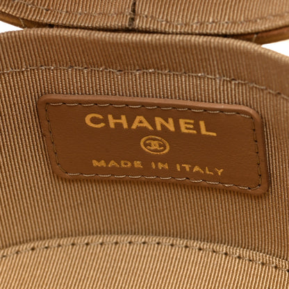 Chanel Metallic Lambskin Quilted Round Mini Vanity Case With Chain Gold 6 of 11