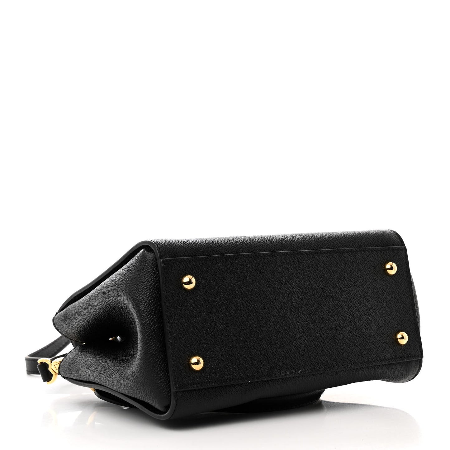 Soft Grain Calfskin Small Buckle Tote Black